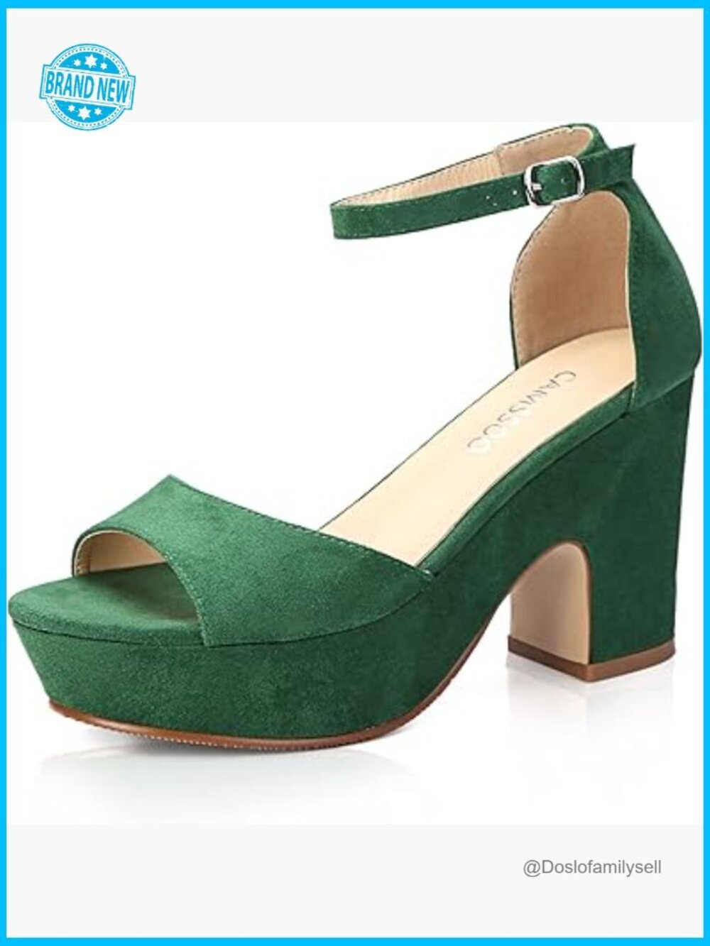 Chunky Heel Platform Sandals Open Toe Ankle Strap Suede Wedges Dress Shoes